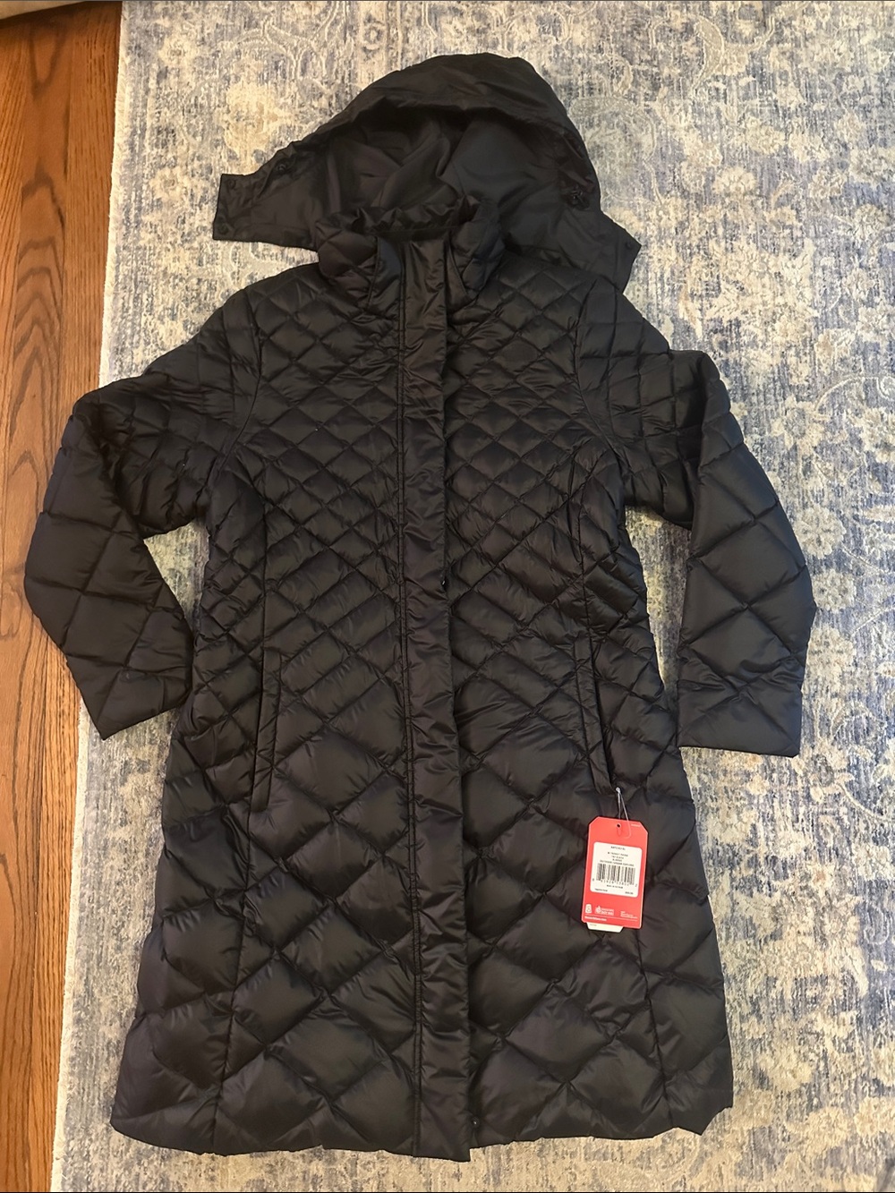 The North Face Women's Transit Parka Hooded Long Puffer Coat Black
